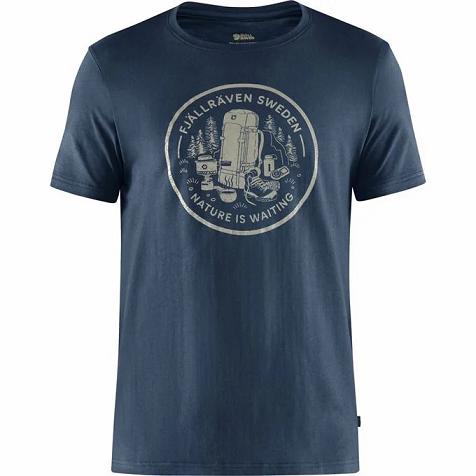 Fjallraven Tilbud T-Shirt Herre Fikapaus Mørkeblå LEUP02576
